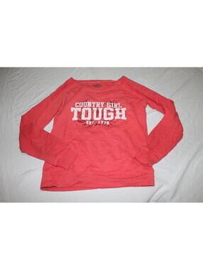Country Girl Tough Coral Long Sleeve Pullover Sweatshirt - Small